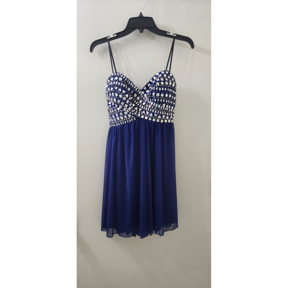 Camille La Vie Royal Blue Rhinestone Cocktail Dress 1015E706 Size 11/12